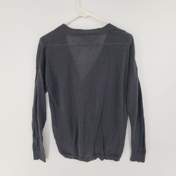 Michael Michael Kors Women's  Knit Linen blend Button Up Cardigan Gray Size S - Picture 4 of 8